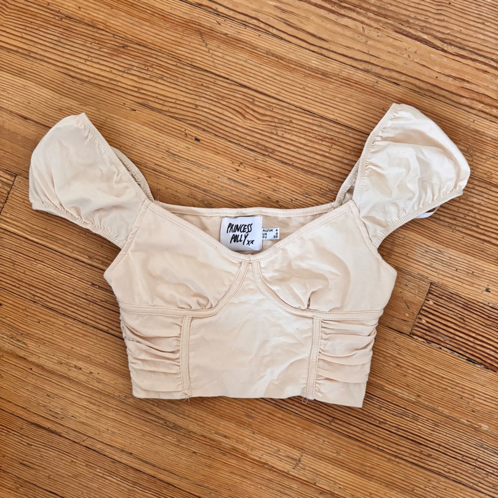 Princess Polly Beige Top with Ruched Design